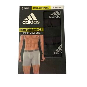 Adidas Performance Boxer Briefs Small S 28–30 Athletic Quick Dry 3 Pack New